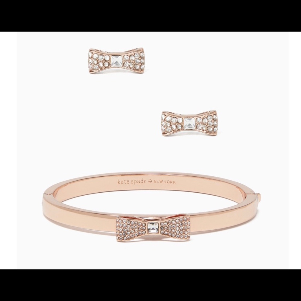 NWT Kate Spade Ready Set Bow Pave Set